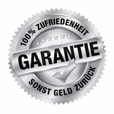 100% Zufriedenheit Garantie — sonst Geld zurück